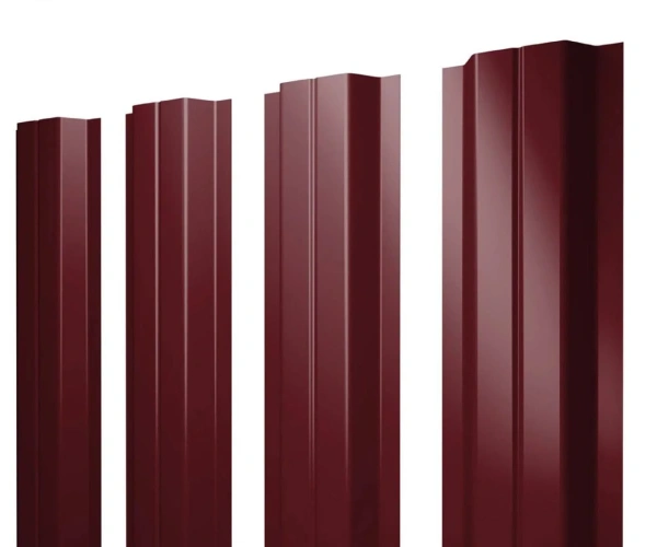 Евроштакетник П-образный 0,45x110 мм вишневый RAL 3005 1м